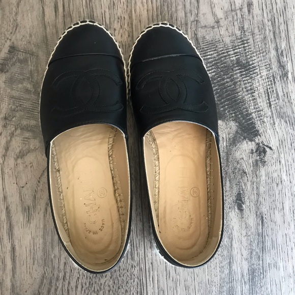 Chanel espadrilles black leather - Picture 3 of 8